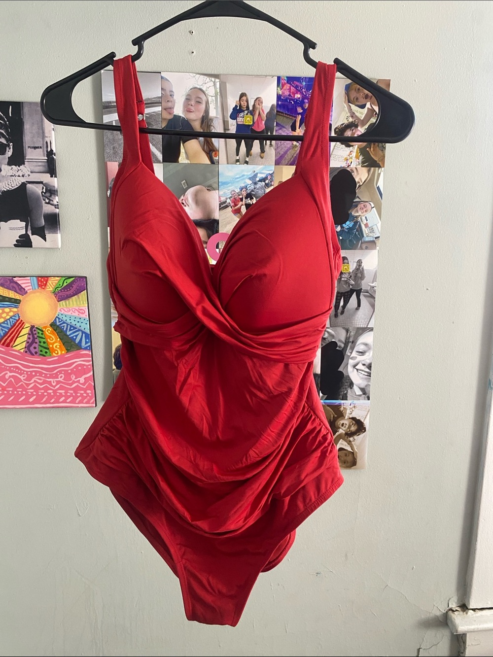 Classic Red Twist-Front One-Piece Swimsuit - Women